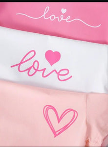 3pcs. Girls' Summer Casual Fashion Tees