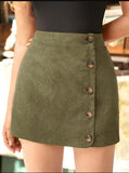 Chic Button-Front A-Line Skirt for Women