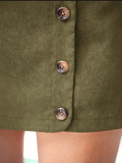 Chic Button-Front A-Line Skirt for Women